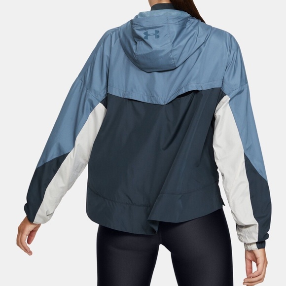 Under Armour Always On Blue And Orange Windbreaker Jacket Size Large - Picture 2 of 4